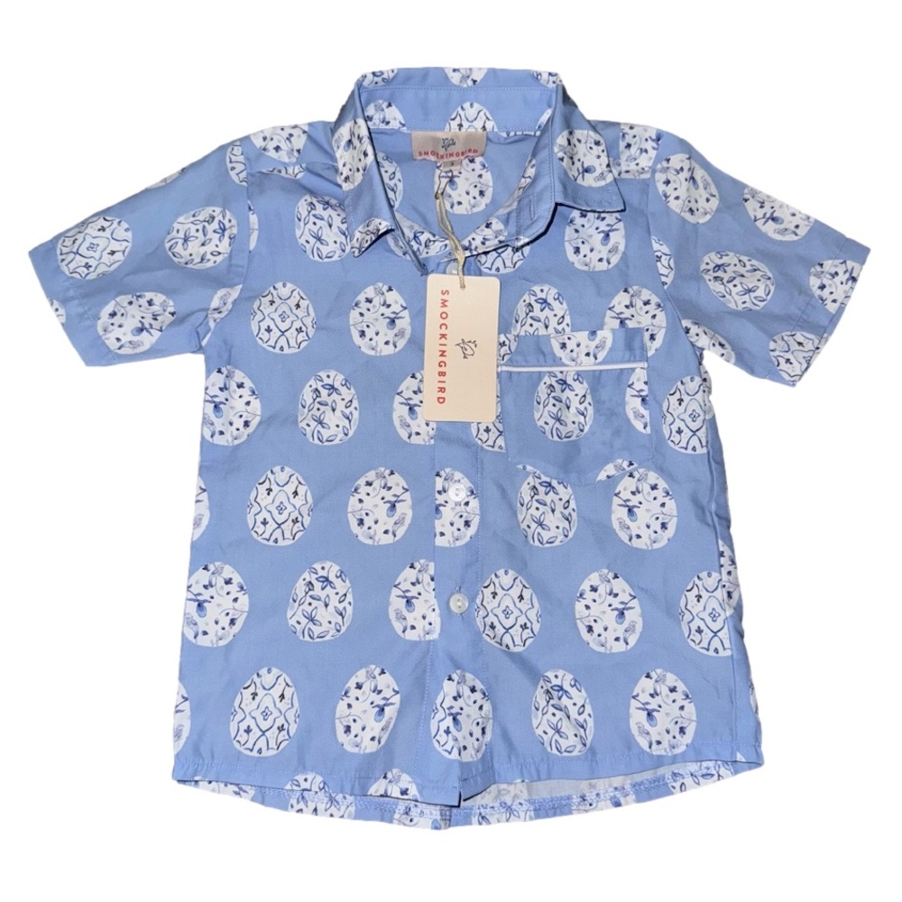 NWT 👦🏻 Boys Smockingbird shirt sleeve button down shirt #0803